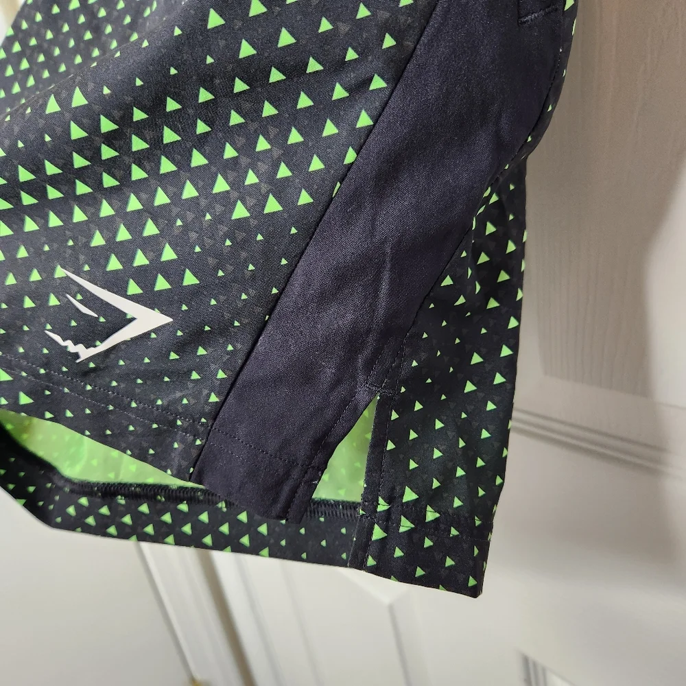 Gymshark Fluo Lime Camo Print 5" Shorts Athletic Running A2A8K Size XL - Picture 4 of 8